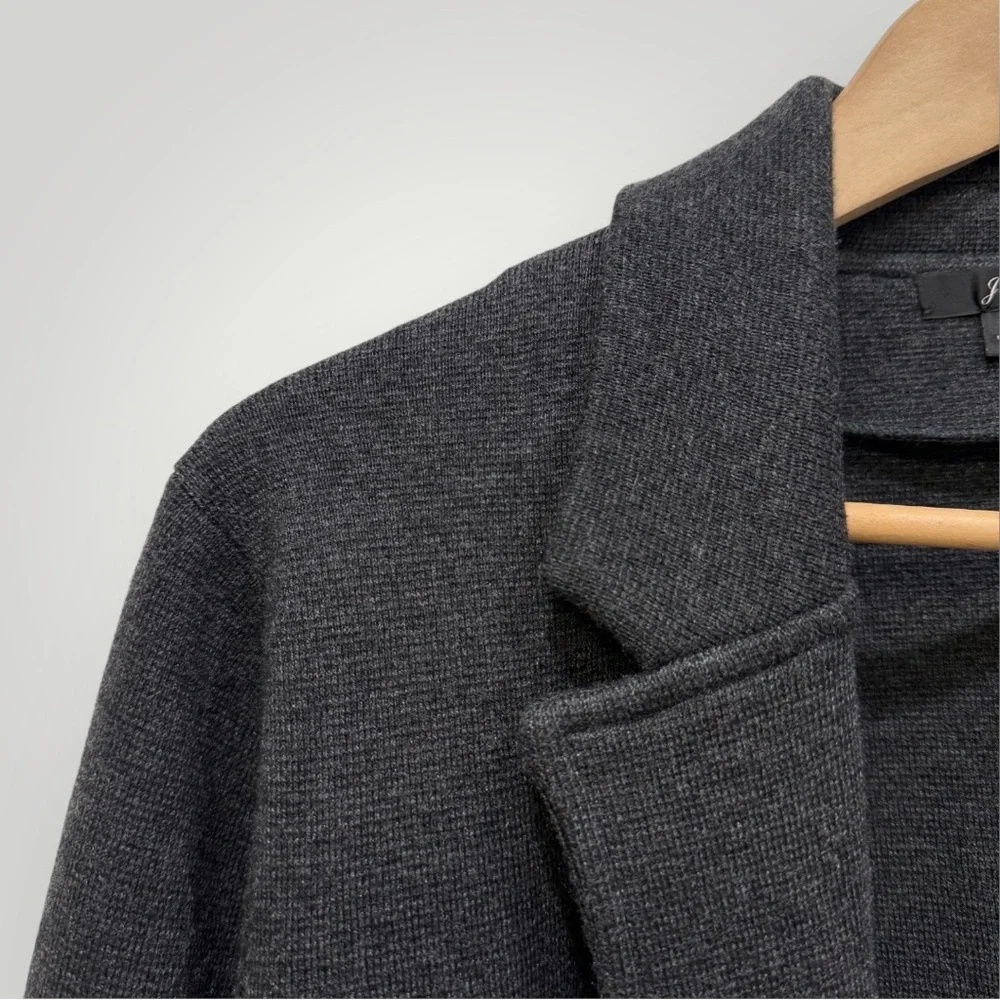 J. Crew Open-front sweater-blazer Sz L Charcoal‎